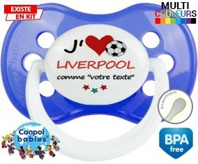 J'aime liverpool + prénom : Sucette Anatomique personnalisée