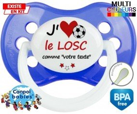 Tetine J'aime le losc + prénom embout Anatomique personnalisée