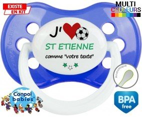 J'aime saint etienne + prénom : Tétine Anatomique personnalisée