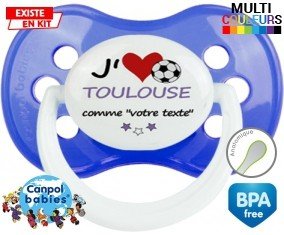 J'aime toulouse + prénom : Sucette Anatomique personnalisée