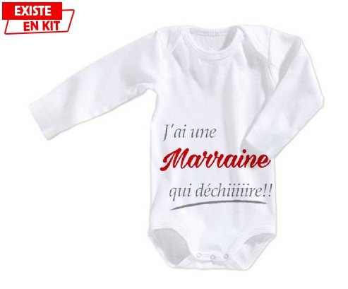 Body Bebe Personnalise J Ai Une Marraine Qui Dechire