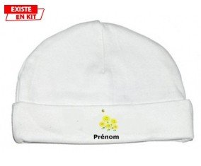 Margueritte + prénom: Bonnet bébé-su7.fr