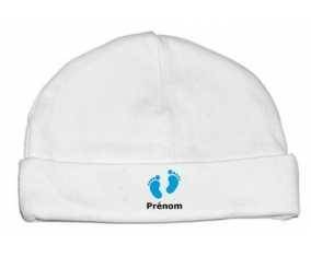 Pied (garçon) + prénom: Bonnet bébé-su7.fr
