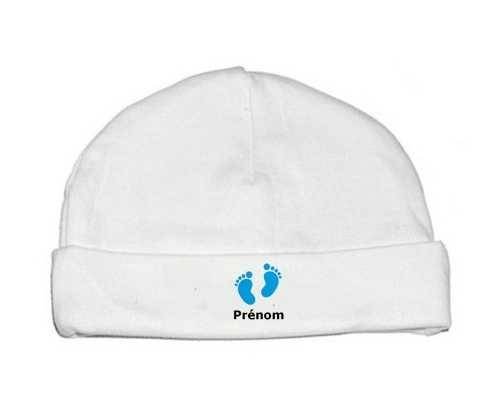 Pied (garçon) + prénom: Bonnet bébé-su7.fr