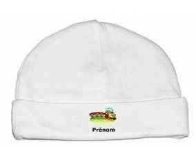 Train + prénom: Bonnet bébé-su7.fr