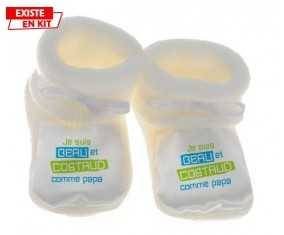 Je suis beau et costaud comme papa style1: Chausson bébé-su7.fr