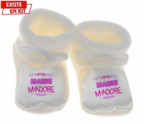 Chausson Bebe Personnalise Ma Mamie M Adore Fille Chausson Bebe Personnalise Ma Mamie M Adore Fille