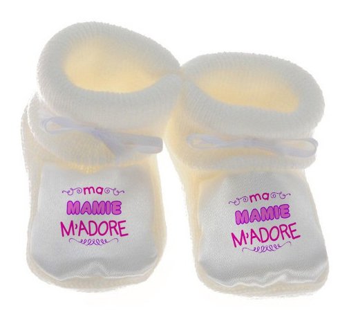 Chausson Bebe Personnalise Ma Mamie M Adore Fille Chausson Bebe Personnalise Ma Mamie M Adore Fille