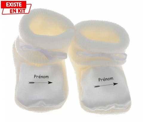 Flèche + prénom: Chausson bébé-su7.fr
