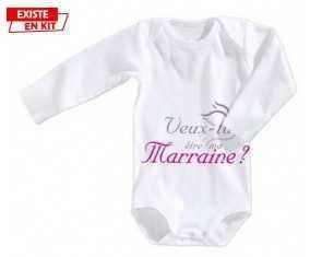Veux-tu être ma marraine? Style2: Body bébé-su7.fr