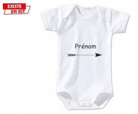 Flèche + prénom: Body bébé-su7.fr