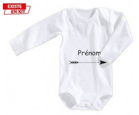 Flèche + prénom: Body bébé-su7.fr