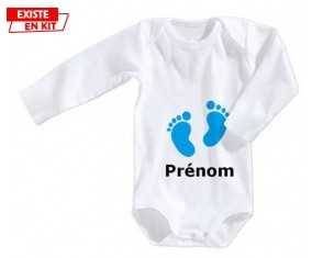 Pied (garçon) + prénom: Body bébé-su7.fr
