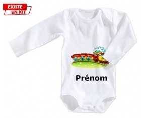 Train + prénom: Body bébé-su7.fr