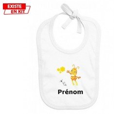 Abeille + prénom: Bavoir bébé-su7.fr