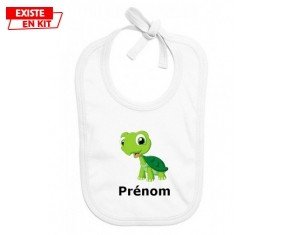 Tortue + prénom: Bavoir bébé-su7.fr
