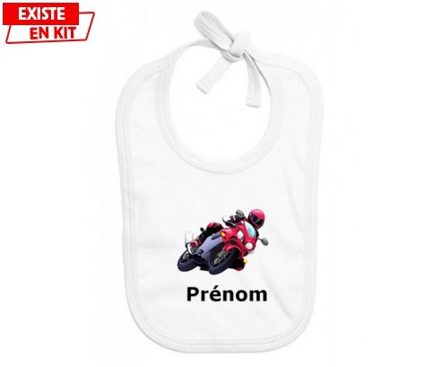Moto style2 + prénom: Bavoir bébé-su7.fr