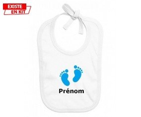 Pied (garçon) + prénom: Bavoir bébé-su7.fr