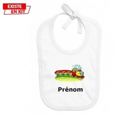 Train + prénom: Bavoir bébé-su7.fr
