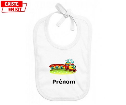 Train + prénom: Bavoir bébé-su7.fr