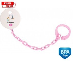 Cigogne (garçon) + prénom: Attache-sucette-su7.fr