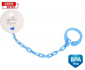 Tige fleur grise + prénom: Attache-sucette-su7.fr