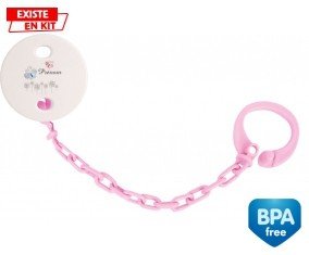 Tige fleur grise + prénom: Attache-sucette-su7.fr