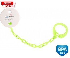 Tige fleur grise + prénom: Attache-sucette-su7.fr