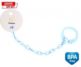 Lapin train + prénom: Attache-sucette-su7.fr