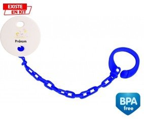 Lapin train + prénom: Attache-sucette-su7.fr