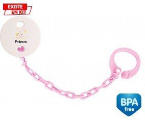 Lapin train + prénom: Attache-sucette-su7.fr
