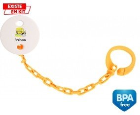 Bus jaune + prénom: Attache-sucette-su7.fr