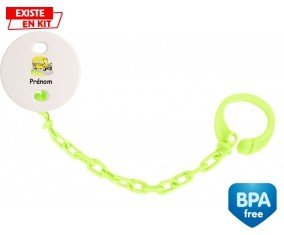 Bus jaune + prénom: Attache-sucette-su7.fr