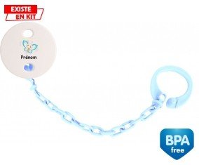 Papillon souriant (garçon) + prénom: Attache-sucette-su7.fr