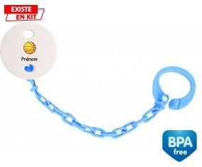 Ballon basket + prénom: Attache-sucette-su7.fr