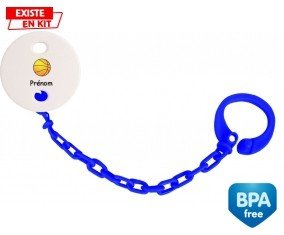 Ballon basket + prénom: Attache-sucette-su7.fr