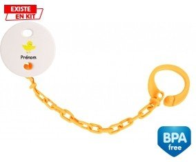 Poussin + prénom: Attache-sucette-su7.fr