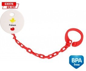 Poussin + prénom: Attache-sucette-su7.fr