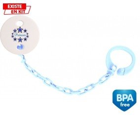 Étoile modèle (garçon) + prénom: Attache-sucette-su7.fr
