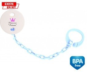 Princesse couronne + prénom: Attache-sucette-su7.fr