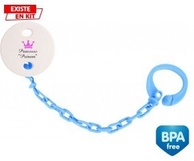 Princesse couronne + prénom: Attache-sucette-su7.fr