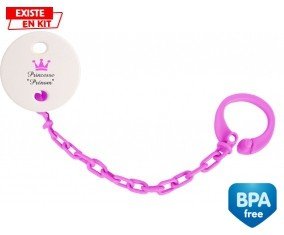 Princesse couronne + prénom: Attache-sucette-su7.fr