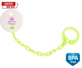 Princesse couronne + prénom: Attache-sucette-su7.fr