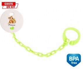 Singe banane + prénom: Attache-sucette-su7.fr