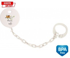 Hibou style2 + prénom: Attache-sucette-su7.fr