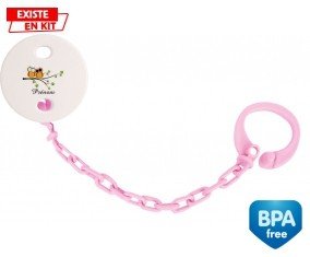 Hibou style2 + prénom: Attache-sucette-su7.fr