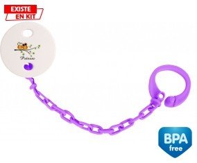Hibou style2 + prénom: Attache-sucette-su7.fr