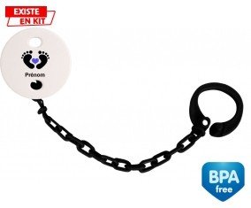 Pied cœur (garçon) + prénom: Attache-sucette-su7.fr