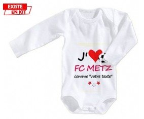 J'aime fc metz + prénom: Body bébé-su7.fr