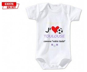 J'aime toulouse + prénom: Body bébé-su7.fr